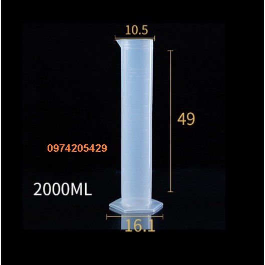 Ống đong nhựa 500ml, 1000ml, 2000ml đo thể tích chất lỏng
