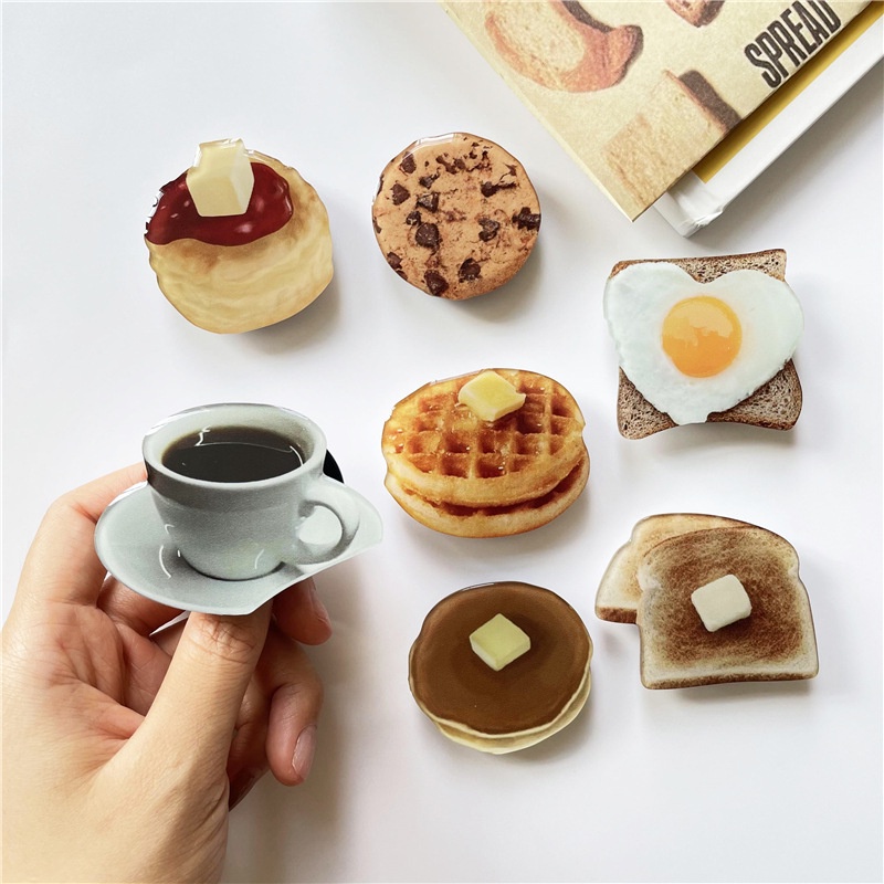 Giá đỡ dán ốp điện thoại popsocket mika acrylic M113125 họa tiết hoa bánh trà chiều chill chill