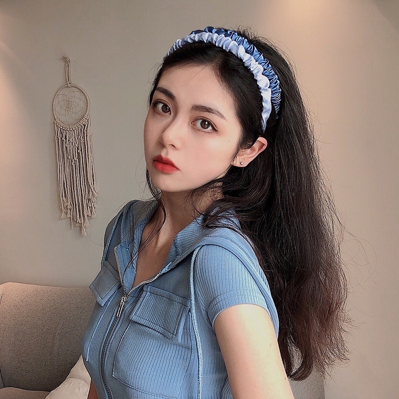 Băng đô cài tóc vải nhún phong cách Hàn Quốc thời trang cho nữ