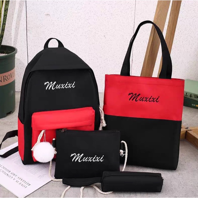 Balo thời trang set 4 món có ngăn đựng nước muxxi