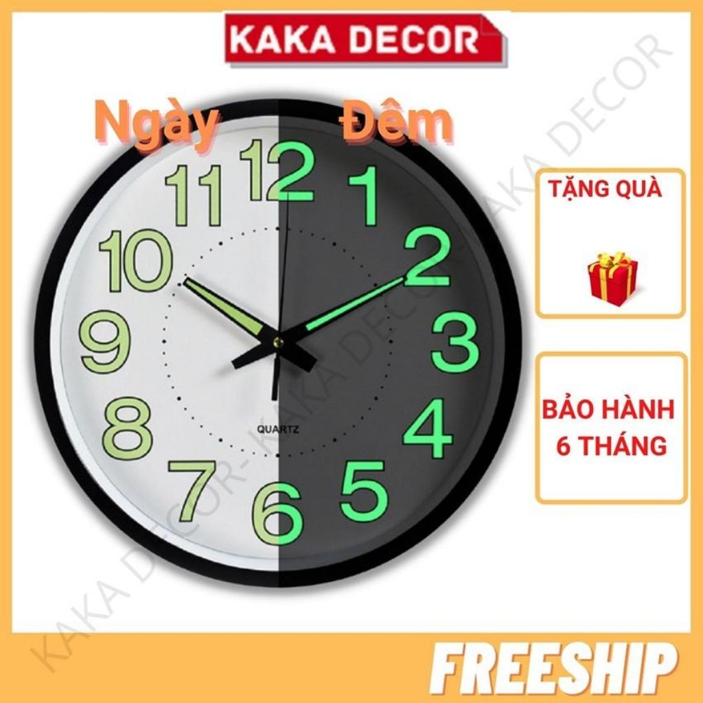 ﹊▤ĐỒNG HỒ TREO TƯỜNG NHIỀU MÀU DẠ QUANG - PHÁT SÁNG ĐÊM KIM TRÔI TRANG TRÍ LOẠI 30CM