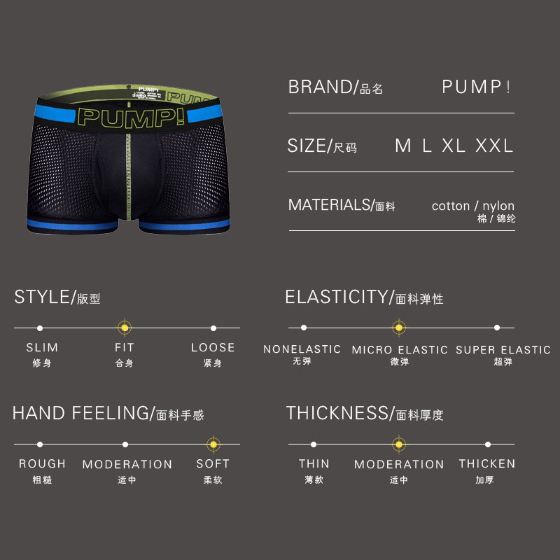 Quần lót lưới thoáng khí khô thanh gợi cảm dành cho nam