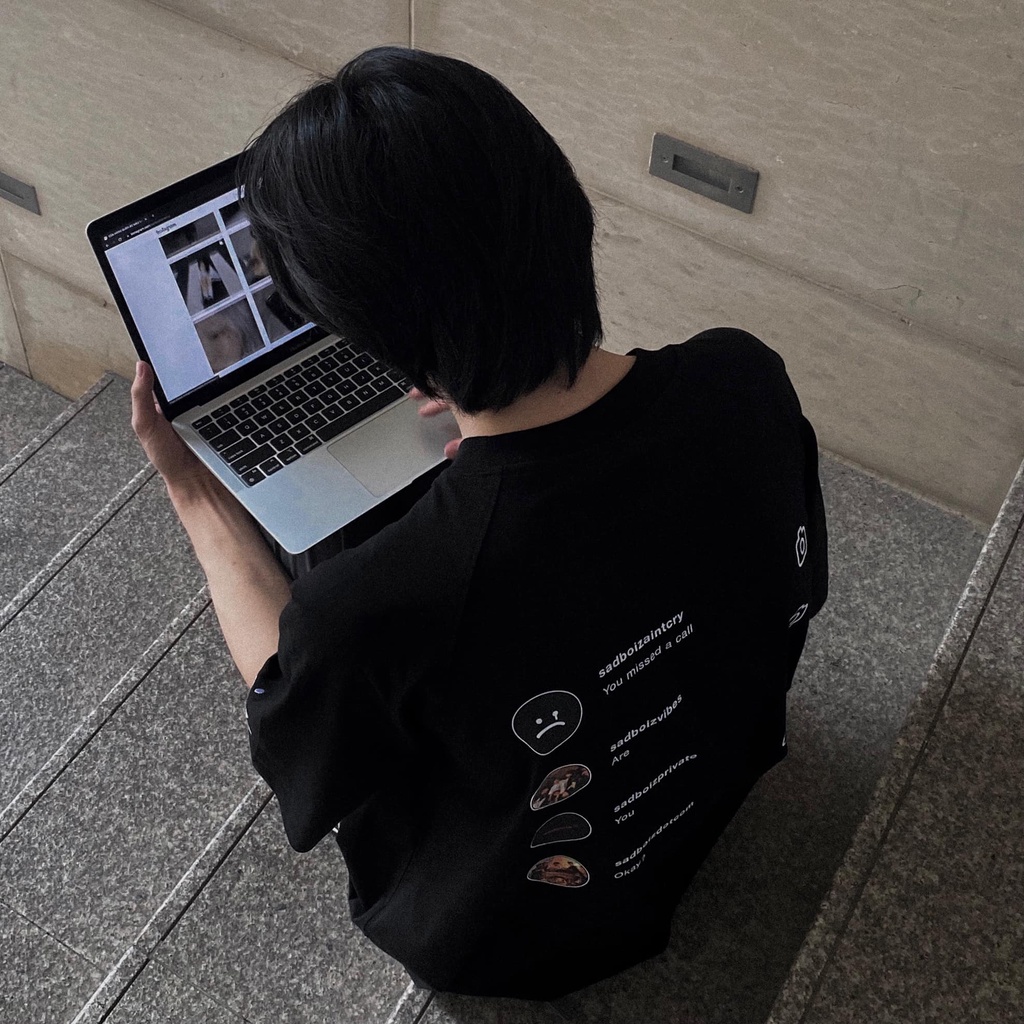 Áo Thun SADTAGRAM TEE White/ Black Sadboiz Hàng Chính Hãng