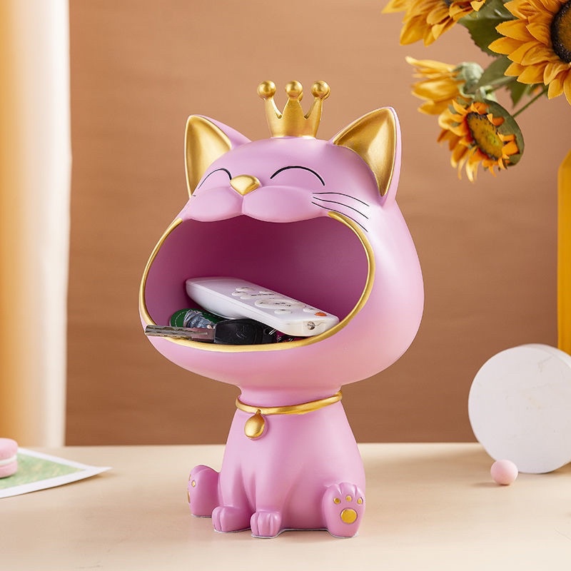 Mèo há miệng , mèo thần tài để chìa khoá, để bánh kẹo decor