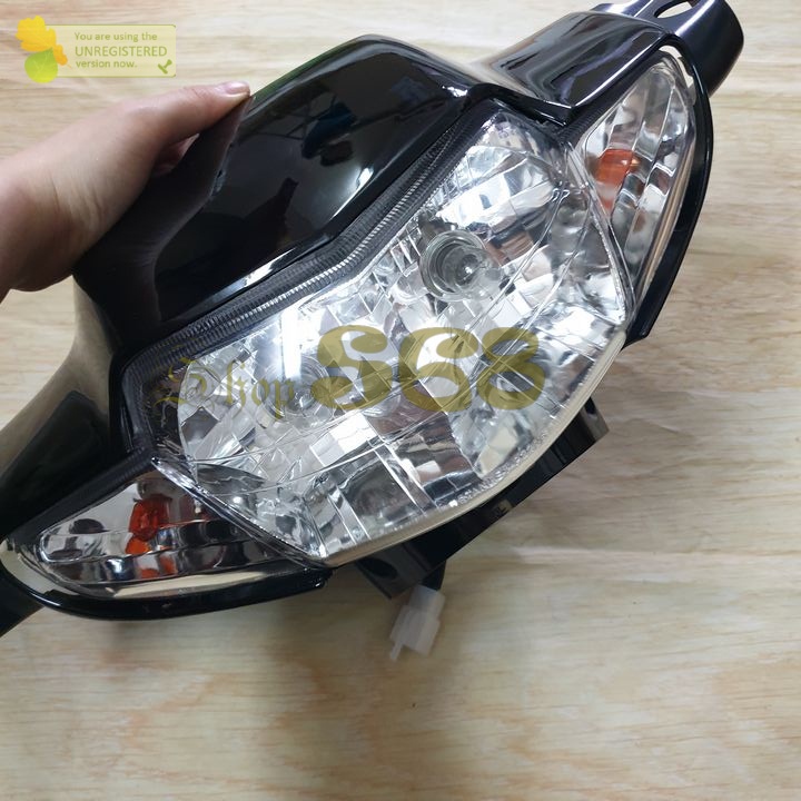 Combo 3 món ốp đầu, gáy sau và pha đèn Loại 2 bóng cho xe Wave Anpha cũ - ZX và Wave 110 đời 1997- 2006 - SPS-CB-ôđ2bóng