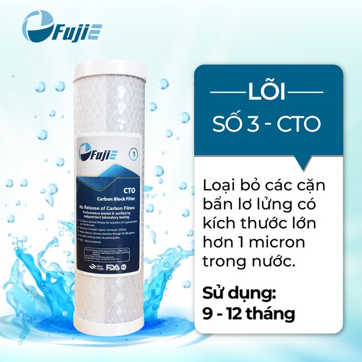 Lõi lọc nước số 3 RO Fujie - CTO 10 Inch