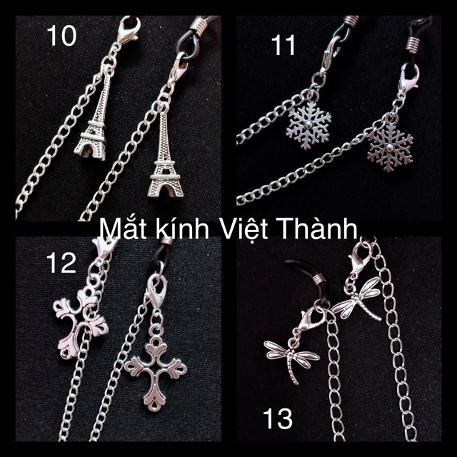 Dây đeo kính kim loại có CHARM NHỎ KHÔNG KÈM KÍNH chain đeo khẩu trang dây đep tai nghe Bluetooth