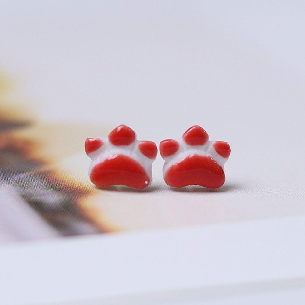 Bông Tai Hình Chân Mèo Bằng Sứ Thời Trang Ngọt Ngào