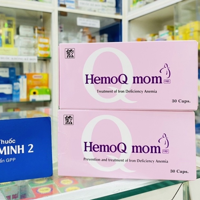 HemoQ Mom Viên bổ sung sắt hiệu quả hấp thu 100% HemoQ Mom nhập khẩu Hàn Quốc cho bà bầu, người thiếu máu ( Hộp 30 viên)