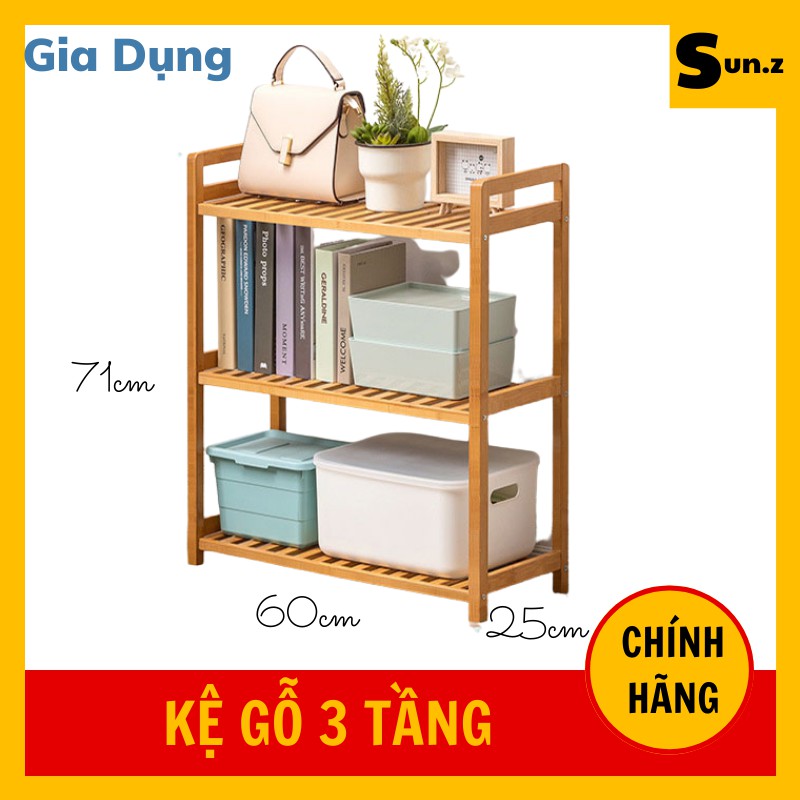 Kệ Nhà Bếp Đa Năng 3 Tầng, Kệ Để Đồ Đa Năng Bằng Gỗ Tự Nhiên