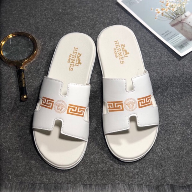 Dép Nam Chữ H trắng in vesar