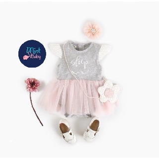Bodysuit váy ren mềm mịn phối tay điệu đà