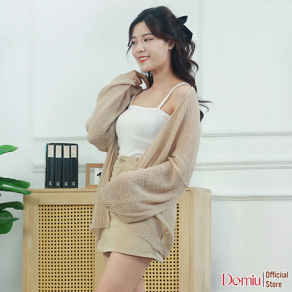 Áo 2 dây nữ DOMIU vải thun cotton co giãn tốt, dáng ôm, dây có chốt điều chỉnh 2S02