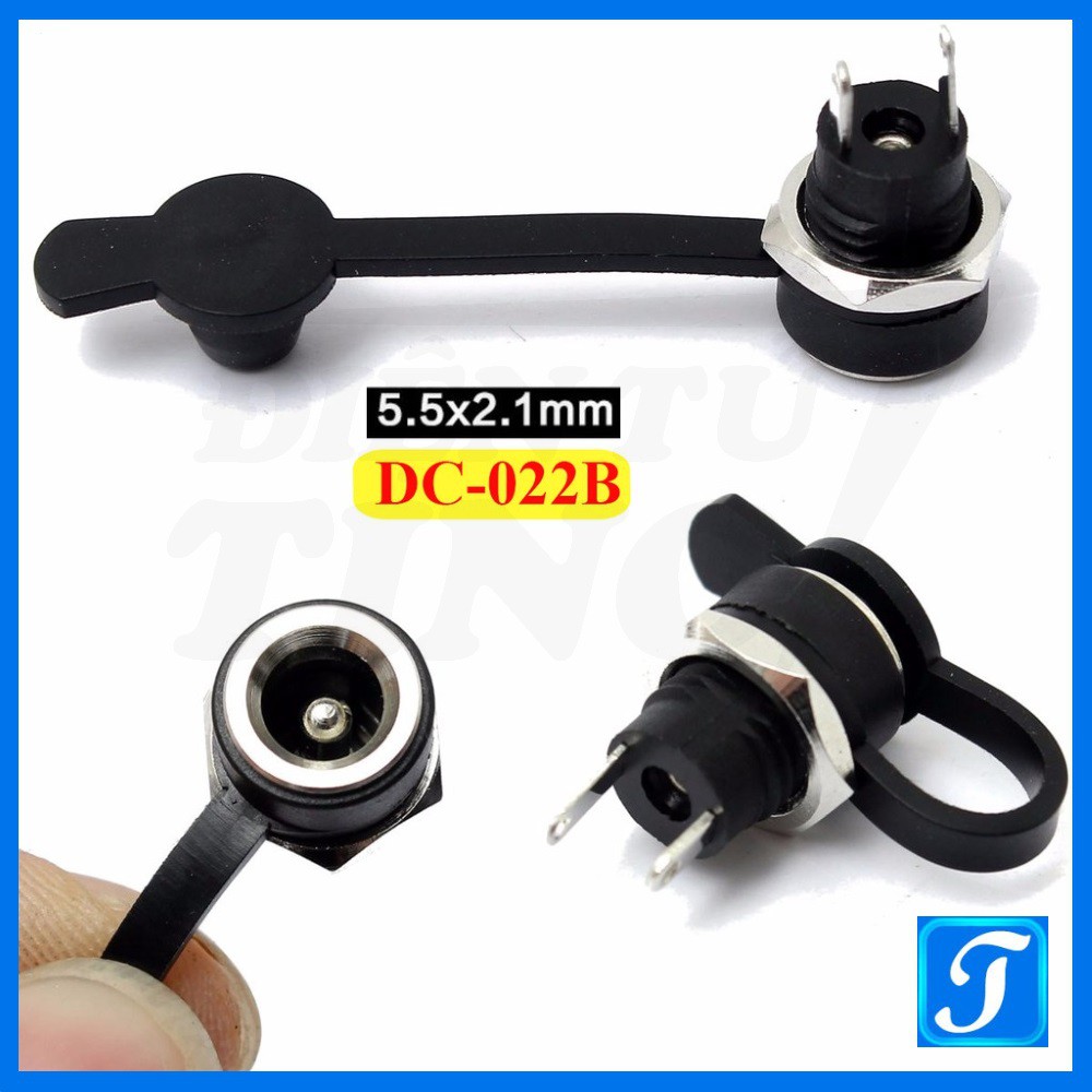 Jack Sạc Đầu Nối Nguồn Dc Kèm Nút Bịt Chống Nước Dc - 022B 5.5X2.1Mm