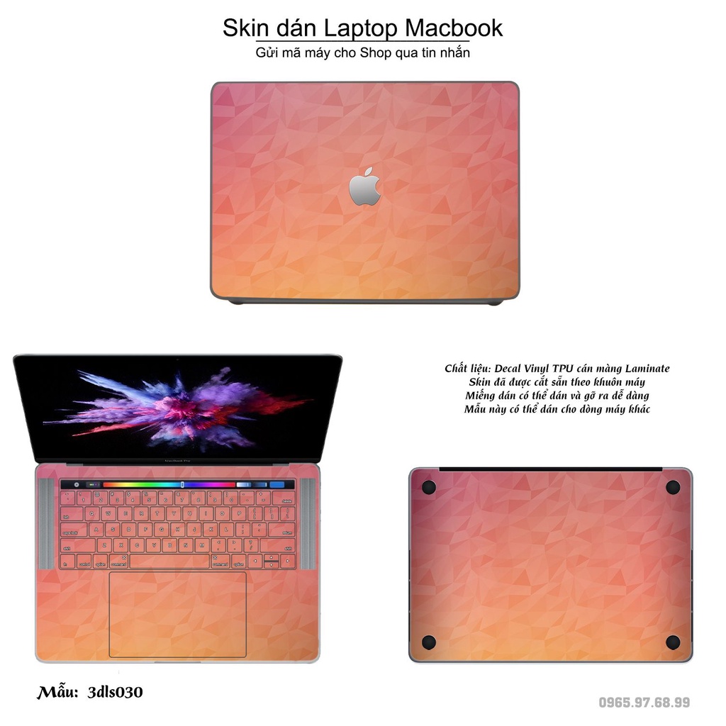 Skin dán Macbook mẫu 3D Color (đã cắt sẵn, inbox mã máy cho shop)