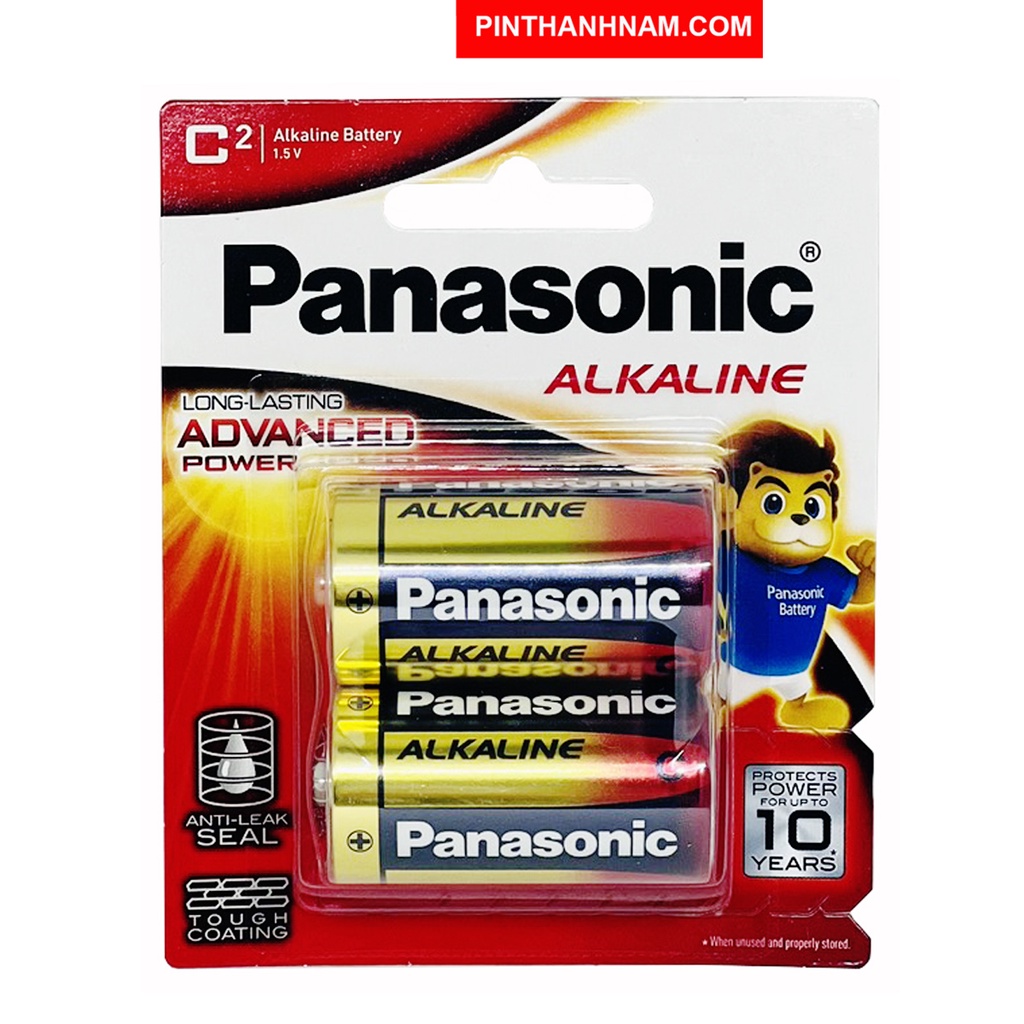 Pin trung Panasonic alkaline LR14 vỉ 2 viên xuất xứ Nhật Bản - Dung lượng cao