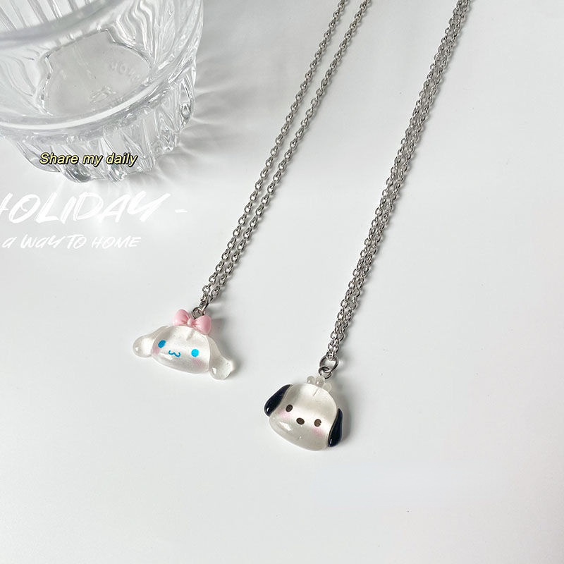 Sanrio Vòng cổ Mặt Hình Chú Chó Kuromi Đáng Yêu Dành Cho Nữ
