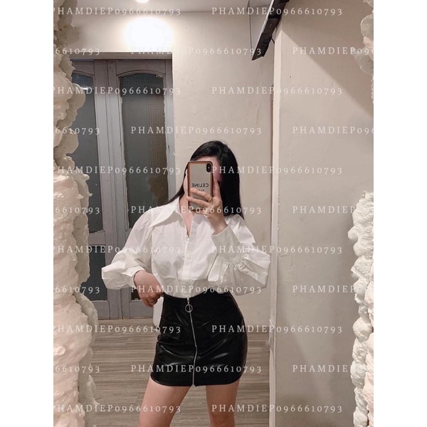 ÁO SƠ MI CỔ NHỌN VAI BỒNG SIÊU XINH