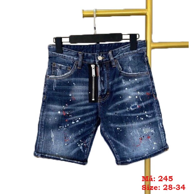 Quần Sọt Jean Nam màu Xanh Đậm ❤️FREESHIP❤️ Quần Short Nam, Đùi Nam vẩy sơn siêu Hot cá tính Tô Tồ Shop - QSJNM245