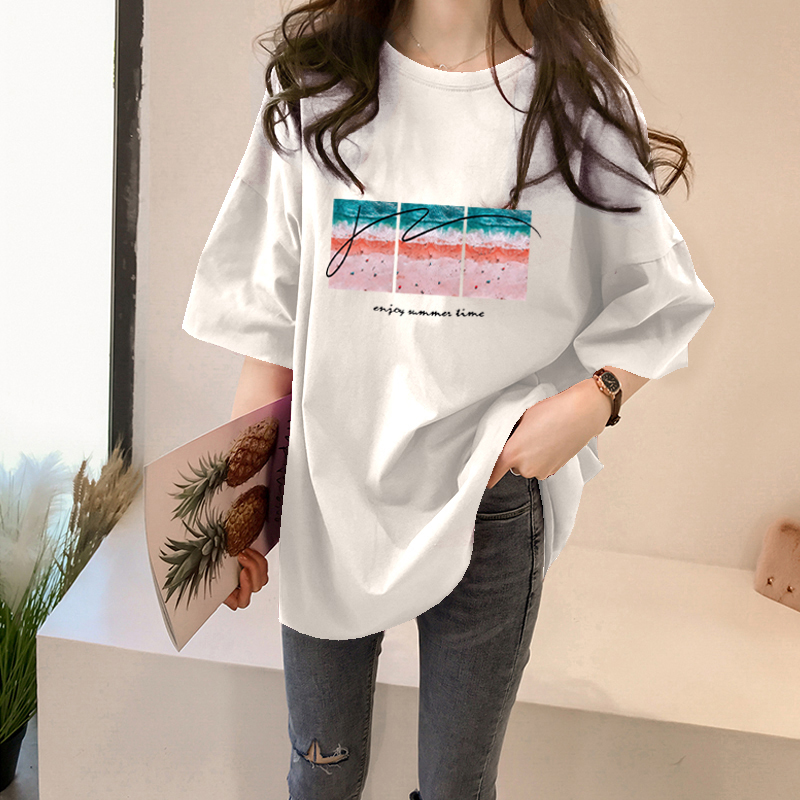 NRVP Áo Thun Ngắn Tay Dáng Rộng Thời Trang Mùa Hè 2021 Cho Nữ