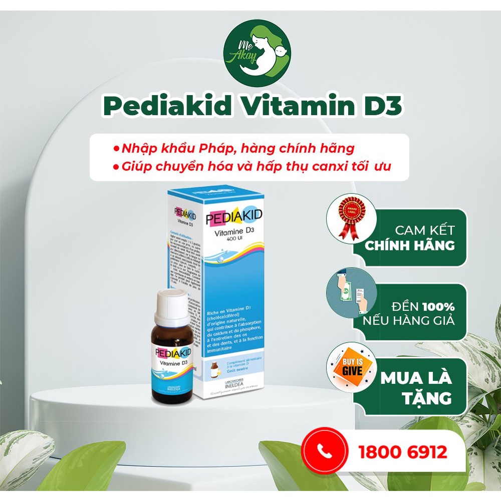 Vitamin D cho trẻ Pediakid Vitamine D3 Giúp bổ sung Vitamin D, dùng cho trẻ để bổ sung Vitamin bị thiếu hụt- Mẹ Akay