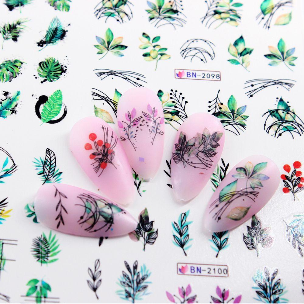 Nhãn Dán Móng Tay Họa Tiết Hoa Lá Mùa Xuân 12 Phong Cách Khác Nhau Cho Nữ