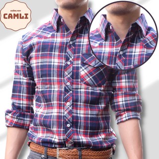 Áo sơ mi dạ kẻ cotton cực chất đường may tỉ mỉ tinh tế thiết kế hiện đại trẻ trung