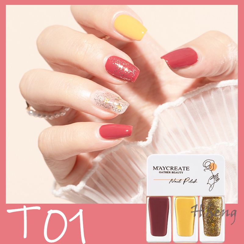 YADORNOS Gel Sơn Bóng Móng Tay 3 Trong 1 Nhanh Khô 4g*3 3 Trong 1