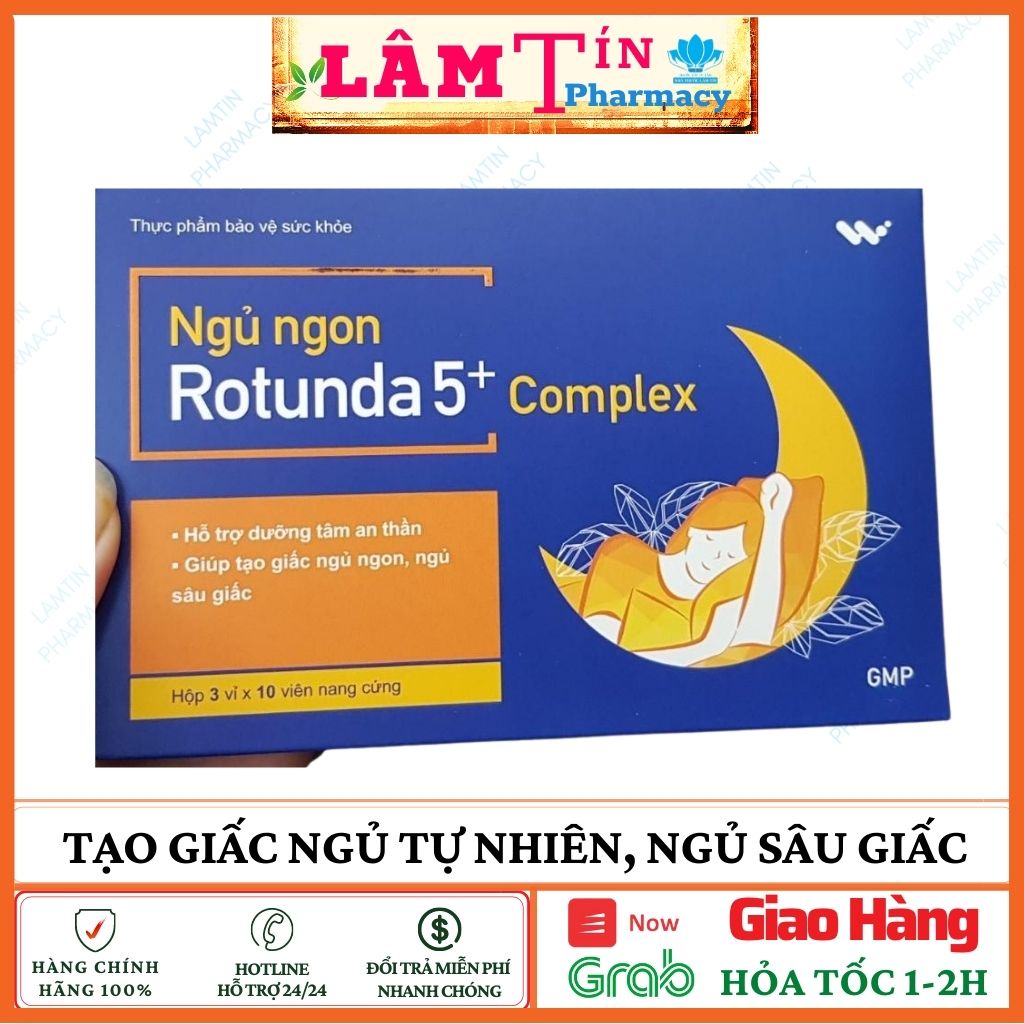 ✅(Tặng Khẩu Trang G95 Chất Chính Hãng) ROTUNDA 5+ COMPLEX - Giúp tạo giấc ngủ ngon, ngủ sâu giấc (hộp 3 vỉ*10 viên)