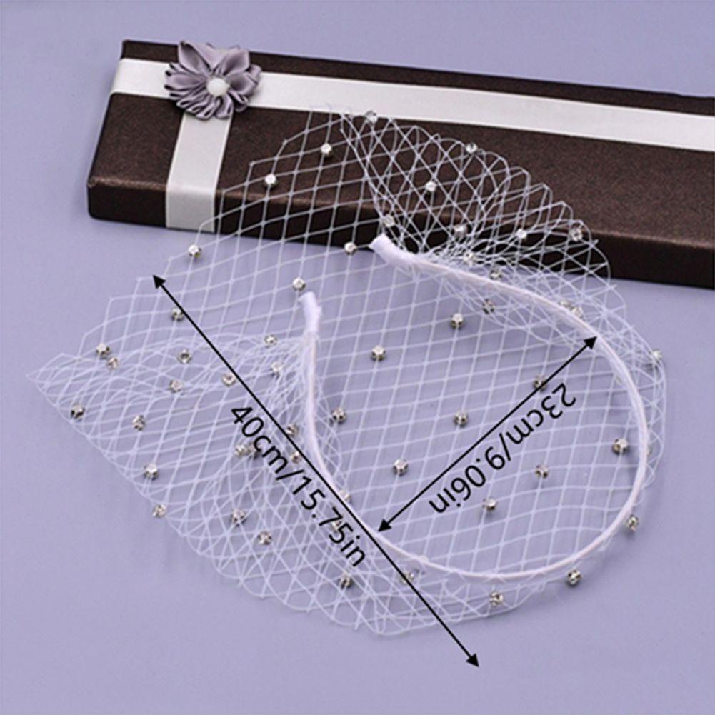 Mạng Che Mặt Lưới Đính Kim Cương Nhân Tạo Cho Cô Dâu|Mạng Che Mặt Cô Dâu Lấp Lánh