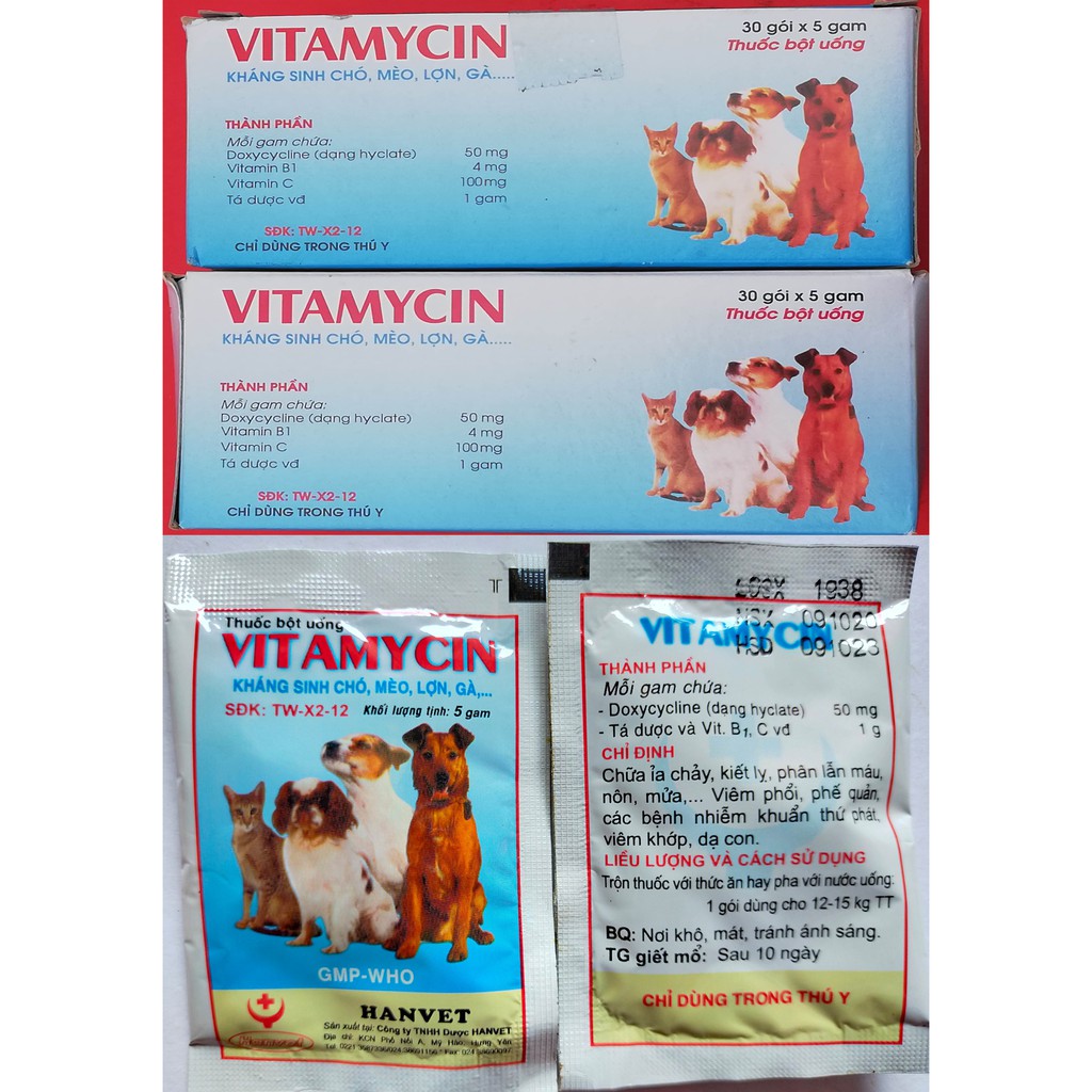 1 hộp 30 gói  VITAMYCIN 5g Sản phẩm dùng tốt cho chó, mèo