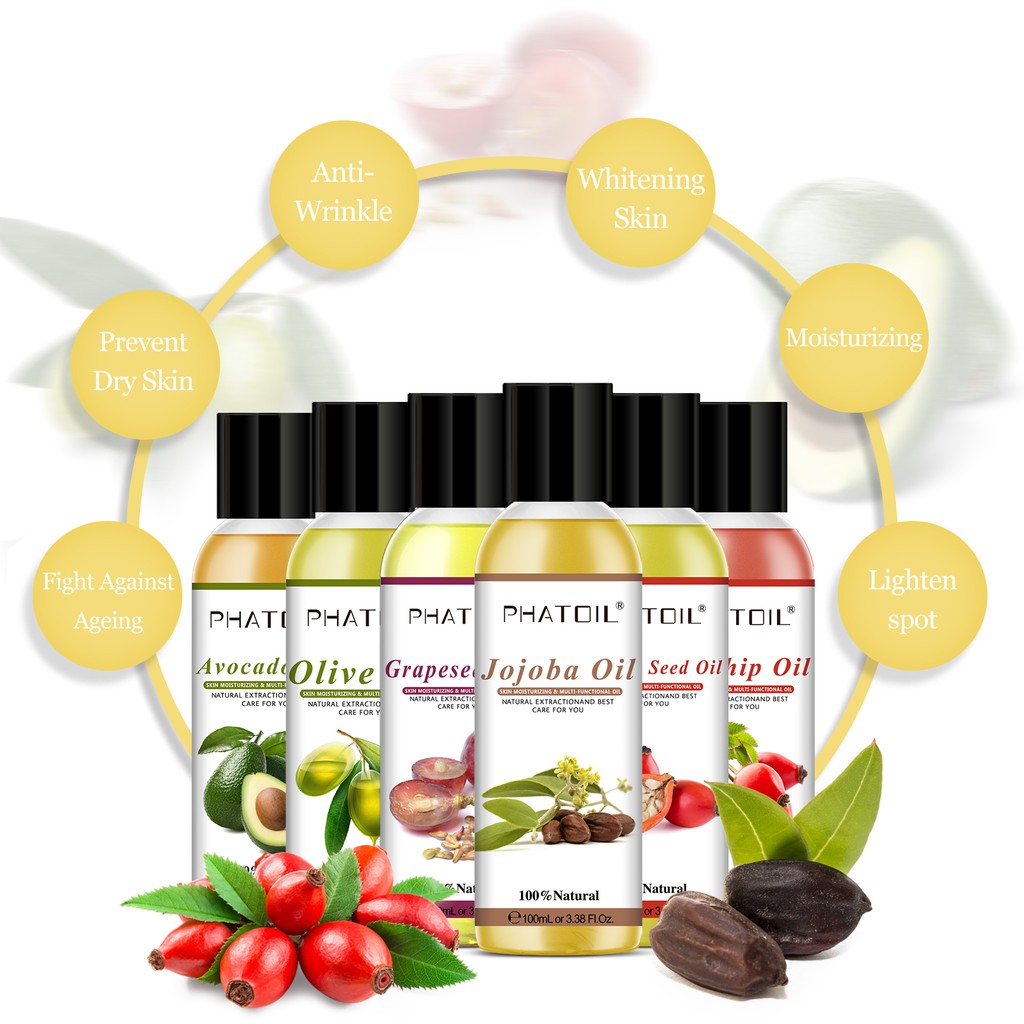 PHATOIL 100ML Jojoba oil Grapeseed oil carrier oil body oil for massage base oil