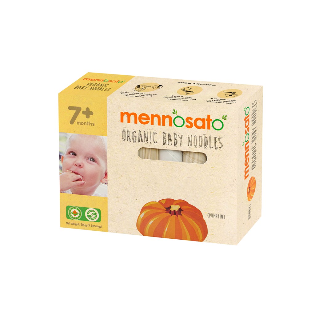 Mì ăn dặm hữu cơ cho bé từ 7 tháng tuổi Organic Baby Golden Noodle & MenNoSato 200g - 300g