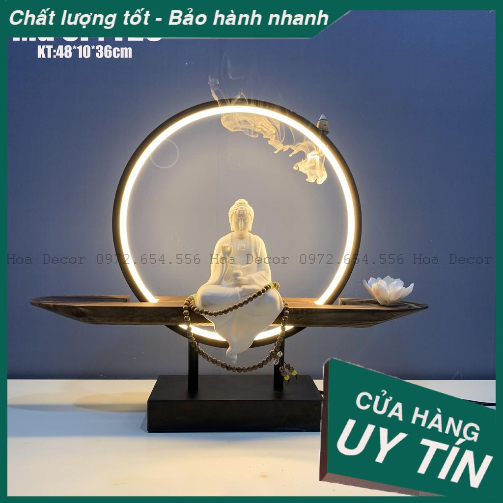 Bộ tượng Phật tổ Như Lai có vòng đèn led sáng đẹp T28