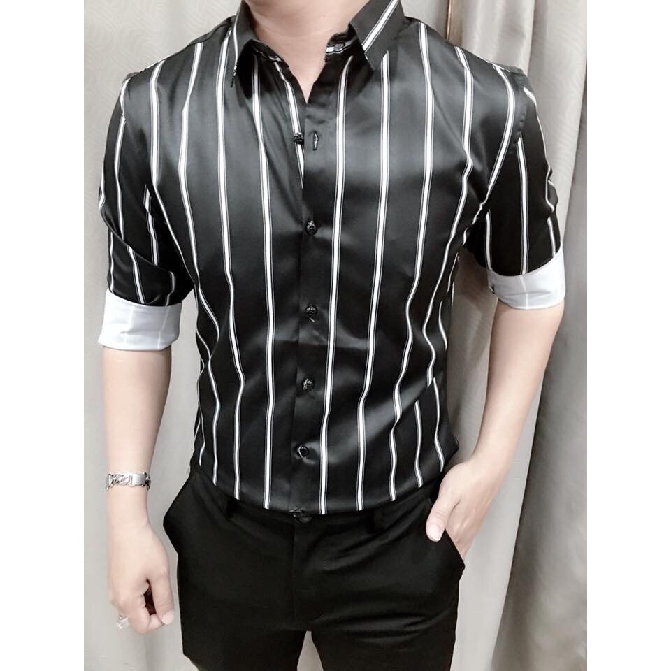 SƠ MI NAM DÀI TAY HÀN QUỐC LỊCH LÃM F SỌC ĐỨNG - KTD014