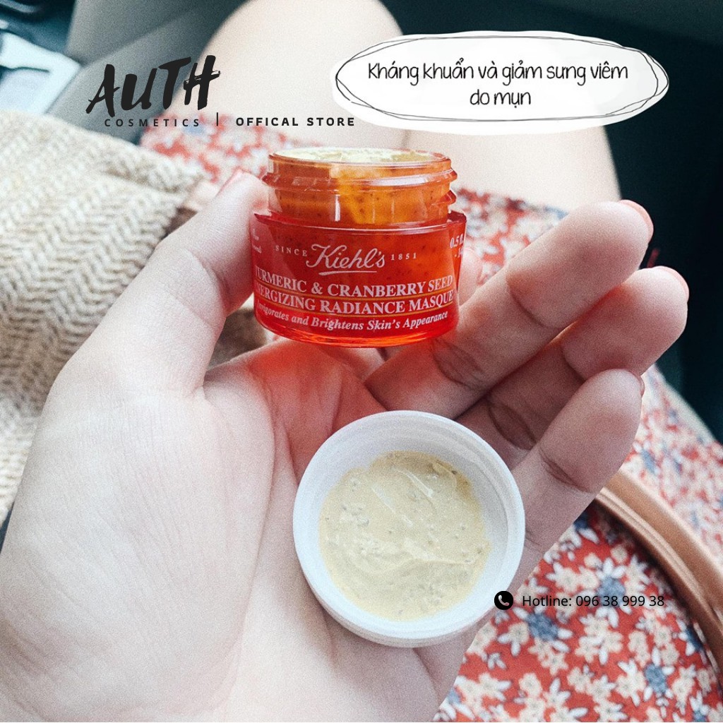 Mặt nạ nghệ Kiehl Turmeric &amp; Cranberry 14ml- Dưỡng ẩm Trắng da Giảm mụn Mờ thâm nám