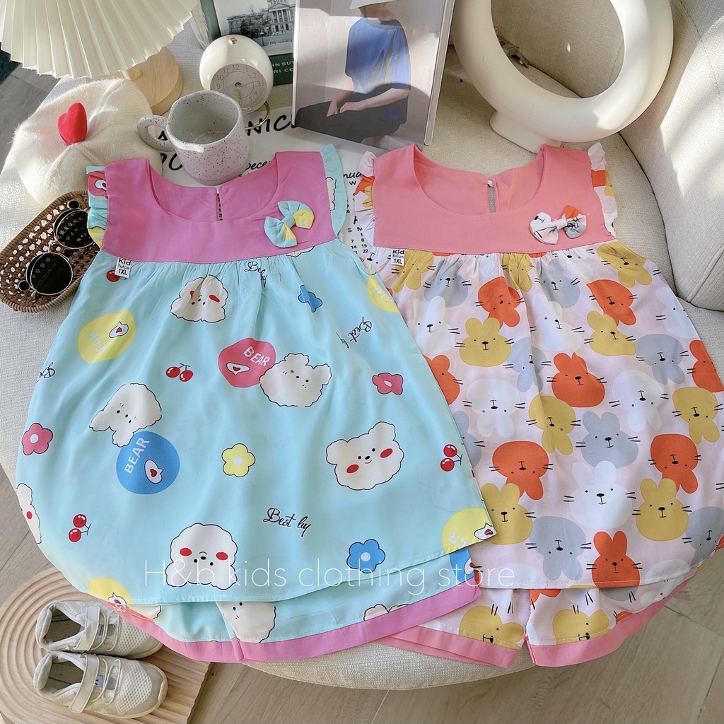 Bộ lanh lụa đẹp bé gái size đại 15-45kg❤️Bộ tole 2 da hàng thiết kế chất mềm mịn,ít nhăn, thấm mồ hôi tốt