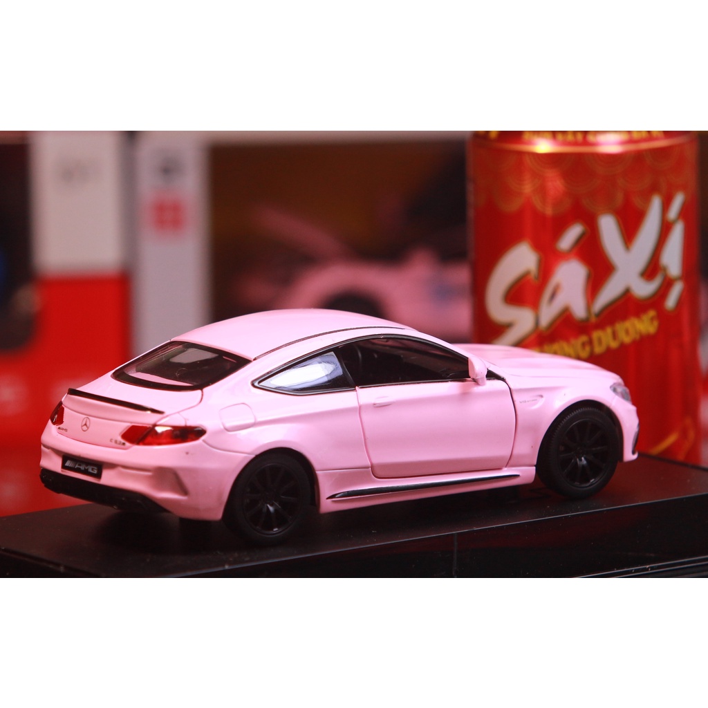 Đồ chơi Xe mô hình chất liệu hợp kim cao cấp mercedes-benz C63 tỉ lệ 1:32 Pink, quà tặng trang trí