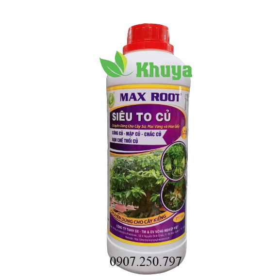 Phân bón lá Max Root To Củ Hoa Kiểng chai 1 lít Cứng Củ - Mập Củ - Hạn chế thối Củ