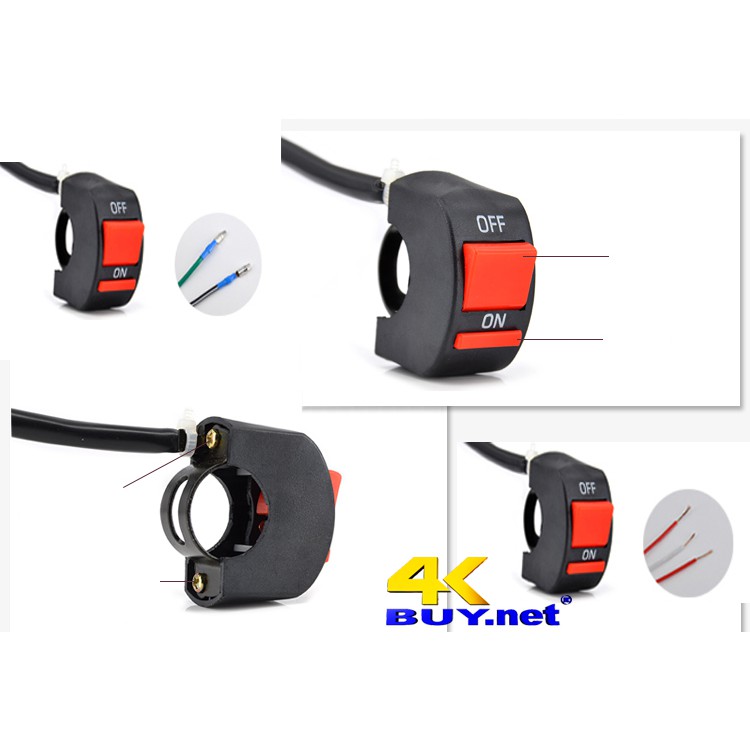 Công tắc on-off xe mô tô lắp ghi đông