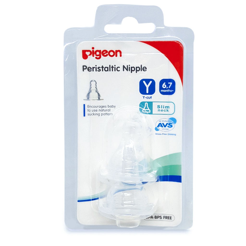 [CHÍNH HÃNG] Bộ Đôi Núm Vú Pigeon Peristaltic Nipple Cổ Nhỏ Size Y