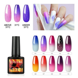 Coscelia 10 Màu Gel Móng Tay Không Cồn 1 Gel Đổi Màu Nhiệt Độ 8ml Lâu Dài