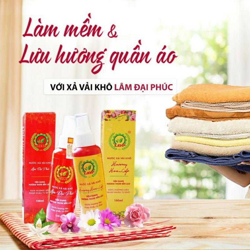 Nước xả vải khô tinh dầu thơm quần áo lâm đại phúc, chai nước hoa xịt thơm quần áo - junlee làm đẹp chính hãng