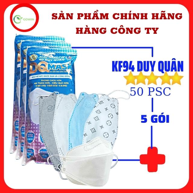 [DEAL SỐC] Combo 60C Khẩu Trang 4D DQ Mask KF94 Y Tế Duy Quân Xuân Lai Chất Dày Dặn Quai Bền Dáng Đẹp Ôm Sát Mặt