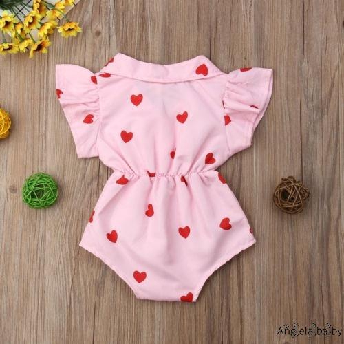 Bộ jumpsuit tay ngắn vải cotton mềm mại và đáng yêu cho bé gái