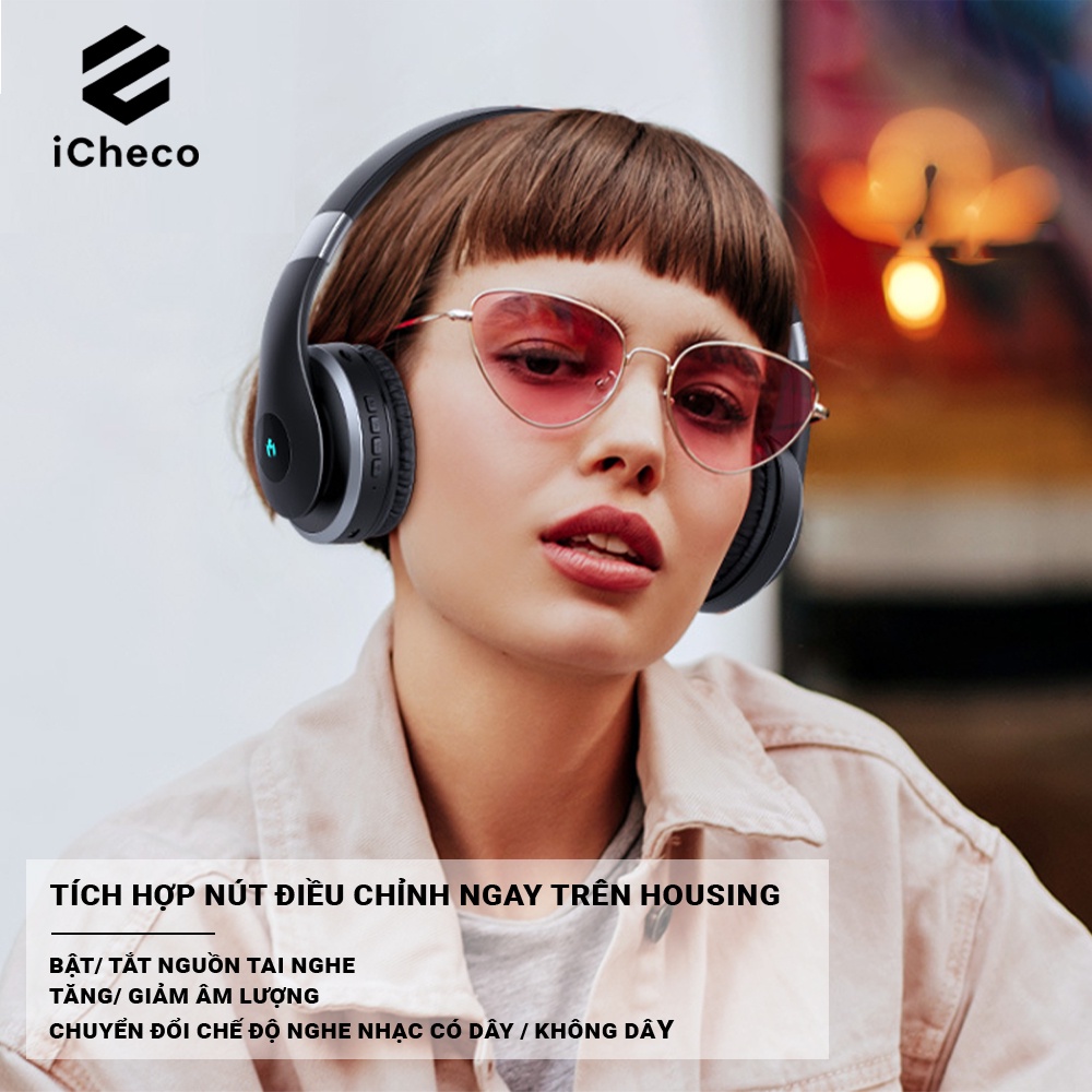 Tai nghe bluetooth chụp tai gaming ICHECO MC TB06 PRO headphone không dây chống ồn