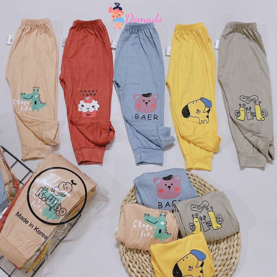 Quần chục dài chất thun lạnh bo gấu cho bé trai bé gái DOMADO QCD02