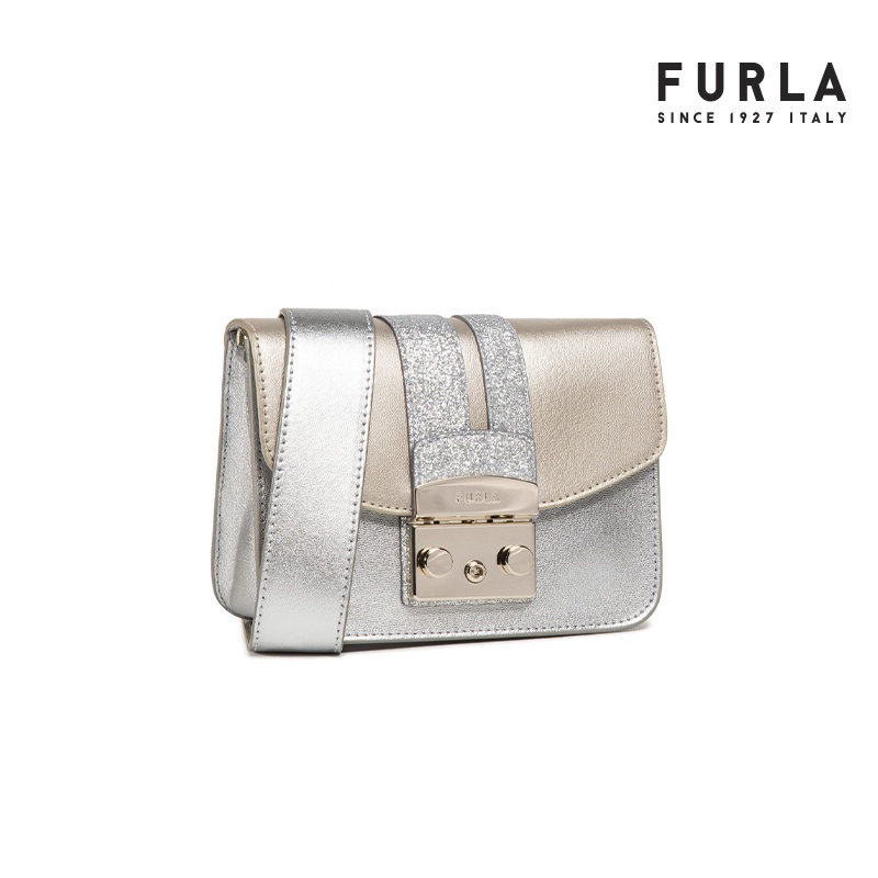 Túi Nữ FURLA Metropolis Mini Crossbody Vitello St Colorblock Tessuto Microglitter