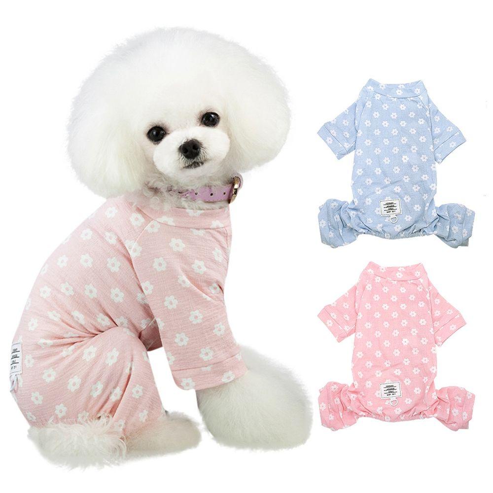 AUGUSTINA Bộ Đồ Ngủ Cotton 4 Chân In Họa Tiết Hoa Dành Cho Cún Cưng Chó Mèo Chihuahua