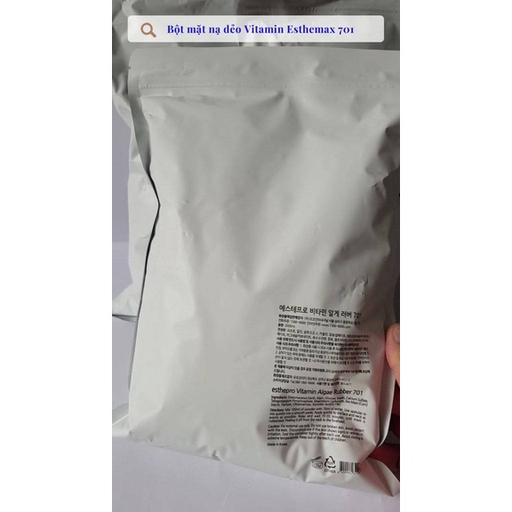 Mặt nạ bột dẻo Vitamin A 701 1kg esthepro chính hãng sáng da đều màu giảm thâm nám tăng sức đề kháng cho da